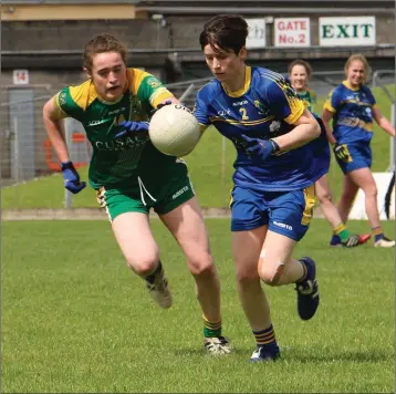  ??  ?? Wicklow’s Aoife Gillen in action against Meath in Pairc Tailteann.