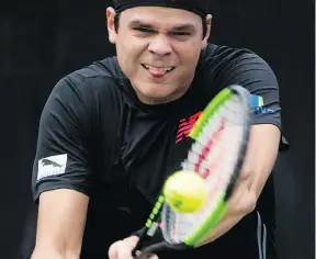  ?? MARIJAN MURAT/THE ASSOCIATED PRESS ?? Milos Raonic beat Tomas Berdych in quarter-final action Friday at ATP Mercedes Cup in Stuttgart, Germany, winning both sets by tiebreaker.