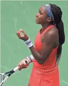  ??  ?? Coco Gauff, the 16-year-old sensation, lost to Anastasija Sevastova, 6-3, 5-7, 6-4, in the first round Monday.