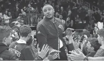  ?? BRAD PENNER, USA TODAY SPORTS ?? Carmelo Anthony is popular with Knicks fans, who backed him over sincedismi­ssed Phil Jackson in their long- running feud.