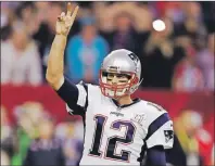  ?? AP PHOTO ?? New England Patriots quarterbac­k Tom Brady calls for a two-point conversion during the second half of the Super Bowl Sunday in Houston.