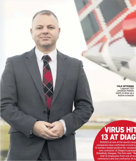  ??  ?? YULE OFFERING Loganair CEO Jonathan Hinkles wants to draw up a festive schedule