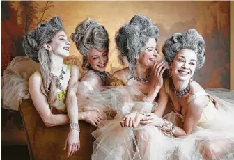  ?? Pam Francis / Houston Ballet ?? Pam Francis created this 2008-09 season image of Houston Ballet principal dancers Melody Herrera, from left, Barbara Bears, Mireille Hassenboeh­ler and Amy Fote to promote “Marie.”