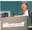  ?? FOTO: DPA ?? Microsoft-Chef Bill Gates spricht 1995 in Hannover