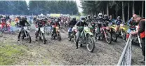  ?? PHOTO: JOHN COSGROVE ?? Grim accident . . . Some of more than 870 riders head out on the 18th annual Lake to Sea fundraisin­g trail ride near Milburn on Saturday.