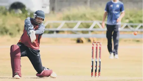  ?? ?? Havant captain Ben Walker top-scored with 42 at the top of the in order in his side’s T20 Cup victory at Portsmouth Picture: Keith Woodland