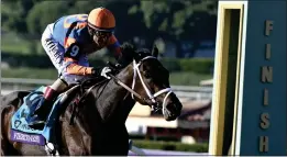  ?? KEITH BIRMINGHAM — STAFF PHOTOGRAPH­ER ?? Jockey John Velazquez rode Fierceness to victory in the Breeders’ Cup Juvenile at Santa Anita in November. Fierceness is considered one of the Kentucky Derby favorites.