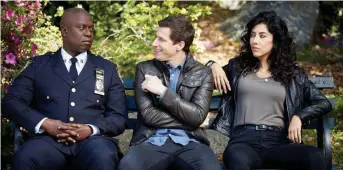  ?? P. Fleenor, Fox ?? Andre Braugher, Andy Samberg and Stephanie Beatriz in “Brooklyn Nine-nine.”john