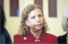  ?? ANDREW HARNIK/AP ?? DebbieWass­erman Schultz: “I am proud of the work our team did to support Democrats up and down the ballot in the 2016 election and to re-elect the president in 2012.”