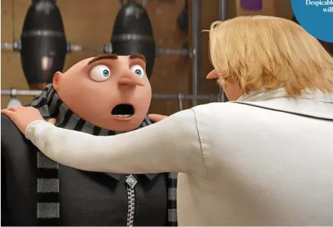  ?? PHOTO: UNIVERSAL PICTURES ?? Gru meets his twin brother Dru in a scene from the movie Despicable Me 3.