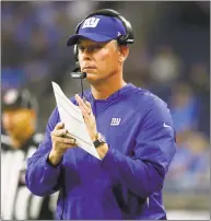  ?? Paul Sancya / Associated Press ?? Pat Shurmur will make his debut as the head coach of the Giants on Sunday against the Jaguars.