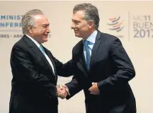  ?? MARCOS BRINDICCI/REUTERS-10/12/2017 ?? Cúpula. Temer e Macri estarão na 51ª reunião do bloco