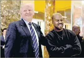  ?? TIMOTHY A. CLARY / AFP ?? Donald Trump y Kanye West en un encuentro en el 2016