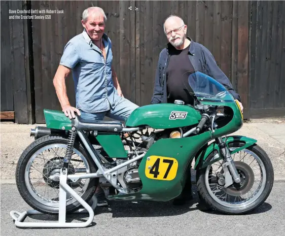  ??  ?? Dave Croxford (left) with Robert Lusk and the Croxford Seeley G50