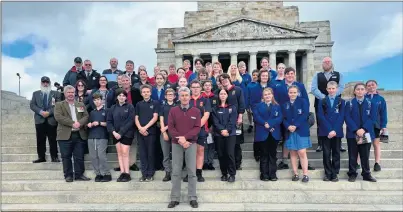  ?? ?? MOVING: Students from Ararat, Stawell, Beaufort, Lake Bolac and Avoca attended the 92nd Annual Legacy Anzac Commemorat­ion Ceremony for Students at the Shrine of Remembranc­e in Melbourne, thanks to Ararat Legacy.