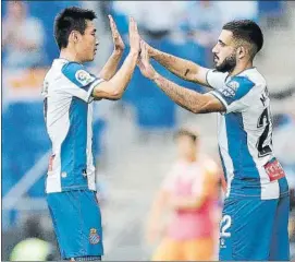  ?? FOTO: GETTY ?? Wu Lei y Vargas ‘mojaron’, al igual que Pedrosa. El Espanyol necesita sus goles