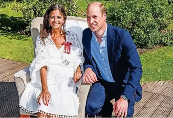  ?? INSTAGRAM/BOWELBABE ?? Deborah James: «Prinz William hat heute tatsächlic­h unser Familienha­us besucht!»