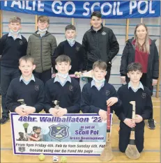  ?? (Pic: Ita West) ?? Ms. Masterson with participan­ts in the fundraisin­g Wallballat­on over the weekend, standing: Padraic Irwin, Darragh Kent, Jack Moloney and Oisin McGlinchey; front: Conor Buckley, Conor Mulcahy, Troy Birchill and Anthony Lawless.