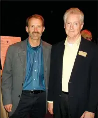  ??  ?? Marc Campbell, chairman of the Faith in Action Advisory Board, left, stands with Steve Percival, vice president of human resources for Washington Regional Medical Center and interim executive director of Washington Regional Foundation, during the...