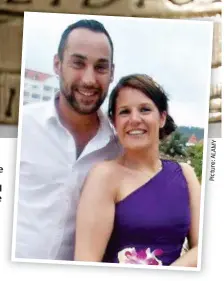  ?? Y M A L : e r u t c i P ?? No expense spared: Bridesmaid Claire Duke and her husband Stephen at a costly Caribbean wedding