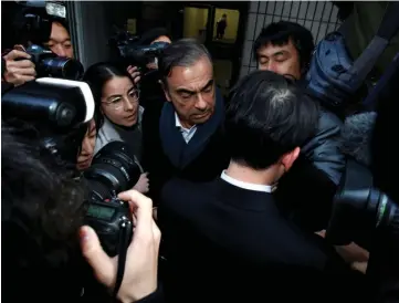  ??  ?? File photo shows Ghosn leaving his lawyer’s office in Tokyo, Japan. — Reuters photo