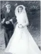  ??  ?? Above: Larry and Shirley Hurst on their wedding day. Katy Lightwood with an urn of her mother’s ashes. The couple’s ashes are scattered in Wellington Harbour.