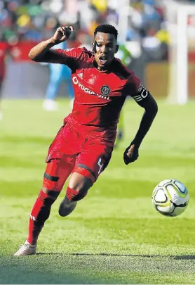  ?? Picture: PHILL MAGAKOE/GALLO IMAGES ?? IMPORTANT PLAYER: Happy Jele, of Orlando Pirates, in action during the Absa Premiershi­p match against Mamelodi Sundowns at the Loftus Versfeld Stadium on November 10