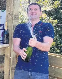  ??  ?? Ryan Hoyle celebrates his £58m lottery win