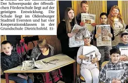  ??  ?? Zeitung kann mehr sein: Besonders die Bilder und das Basteln mit deen Zeitungen waren in der Schule an der Kleiststra­ße beliebt.