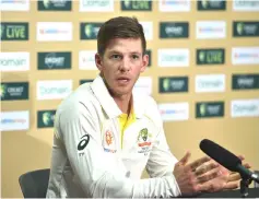  ??  ?? Australia cricket captain Tim Paine attends a press conference ahead of the first Test at the Adelaide Oval in Adelaide in this file photo. — AFP photo