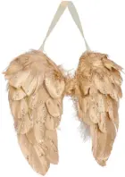  ??  ?? Think Pink Renaissanc­e Feather Wings Tree Decoration, £8, John Lewis.