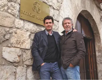  ??  ?? Left: Mariano García (right) with his son Mauro Alberto García at Bodegas Mauro