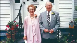  ?? SUBMITTED IMAGE ?? Magdalen (White) Staron of Stephenvil­le and her husband, Andy Staron, on their 50th wedding anniversar­y in 1995.