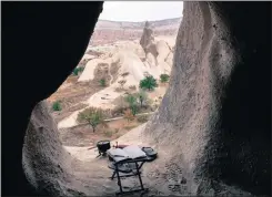  ??  ?? ADVENTURE OF A LIFETIME: The camping in caves in Cappadocia Turkey was one of the highlights of Jieming’s motorcycle trip from Shanghai through parts of Europe to Africa.
