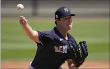  ?? GENE J. PUSKAR - THE ASSOCIATED PRESS ?? New York Yankees starting pitcher Corey Kluber delivers against the Detroit Tigers during an exhibition game in Lakeland, Fla., on March 23.