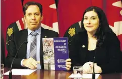  ?? MICHAEL PEAKE / TORONTO SUN / POSTMEDIA NETWORK ?? Michael Mostyn, CEO of B’nai B’rith Canada, and Amanda Hohmann, national director of B’nai Brith Canada’s League for Human Rights, say a new report from their agency shows anti-Semitic acts are on the rise.