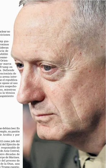  ?? (ap) ?? Diferencia­s. Mattis reivindica a la Otan, mientras que Trump la critica.