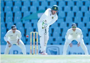  ?? – AFP ?? SPARKLING STROKEPLAY: South Africa’s Quinton de Kock plays a shot on the first day of their second Test match against New Zealand at the Supersport Cricket stadium in Centurion on Saturday.