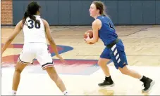  ?? Photo courtesy of Oklahoma Panhandle State ?? John Brown guard Taylor Fergen looks to make a play Saturday against Oklahoma Panhandle State in Goodwell, Okla.