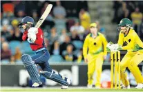  ??  ?? All out attack: Danni Wyatt en route to her first internatio­nal 100 for England