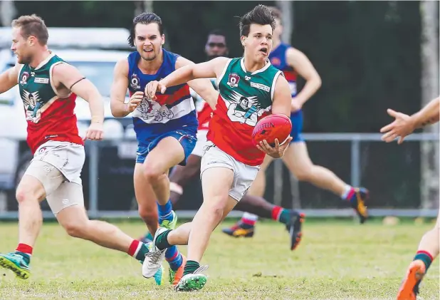  ?? Picture: BRENDAN RADKE ?? YOUNG GUN: South Cairns’ Karl Petri was just one of the youngsters who showed positive signs for the Cutters against the Bulldogs.