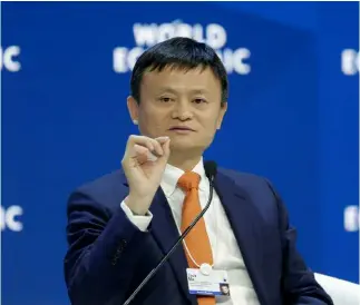  ?? KEYSTONE ?? Jack Ma, patron di Alibaba, a Davos