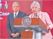  ?? /Foto: Agencia Reforma ?? El presidente Andrés Manuel López Obrador y la secretaria de Gobernació­n Olga Sánchez Cordero.