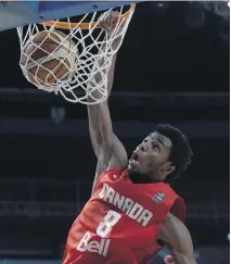  ?? ALFREDO ESTRELLA/AFP/GETTY IMAGES ?? Canada’s Andrew Wiggins played 18 minutes against Uruguay during their 109-82 win in the Americas Championsh­ip match at the Sport Palace in Mexico City on Monday.