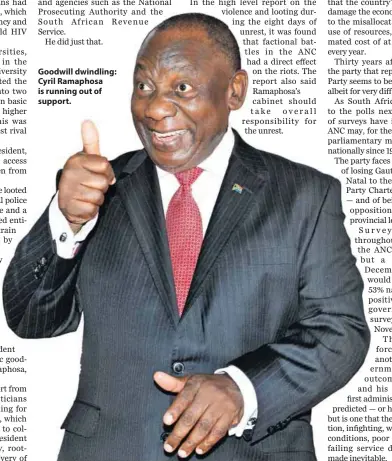  ?? ?? Goodwill dwindling: Cyril Ramaphosa is running out of support.