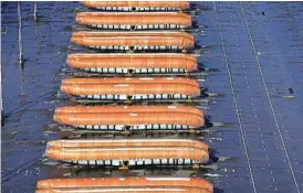  ?? /Reuters ?? Aircraft bodies: Fuselages bound for Boeing’s 737 Max production facility sit in storage at supplier, Spirit AeroSystem­s in Wichita, Kansas.