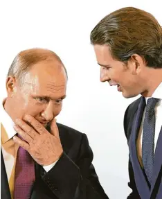 ?? Foto: Robert Jaeger, afp ?? Russlands Präsident Wladimir Putin (links) beim politische­n Meinungsau­stausch mit Österreich­s Bundeskanz­ler Sebastian Kurz in Wien.