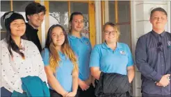  ?? PICTURE / SUPPLIED ?? Six of the Kaitaia contingent for the United Nations Aotearoa Youth Declaratio­n — Blair Kapa (left), Joshua Pahl, Katarina Wineera, Amelie Jennings, Kaysha Stratton Adams and Jayden Critchley. Absent — Manaaki Hoepo, Ethan Nemeroff, Delany Anderson and Samantha Steed.