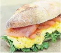  ?? KARON LIU/TORONTO STAR ?? French-style scrambled eggs pair well with smoked salmon and arugula.