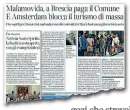  ??  ?? La pagina del Corriere Fiorentino di ieri sulla sentenza di Brescia che condanna il Comune a risarcire i residenti per i disagi legati alla movida e le misure anti assalto varate da Amsterdam